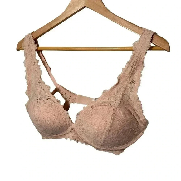 Aerie peachy pink  lace padded bra 36C - Picture 1 of 4